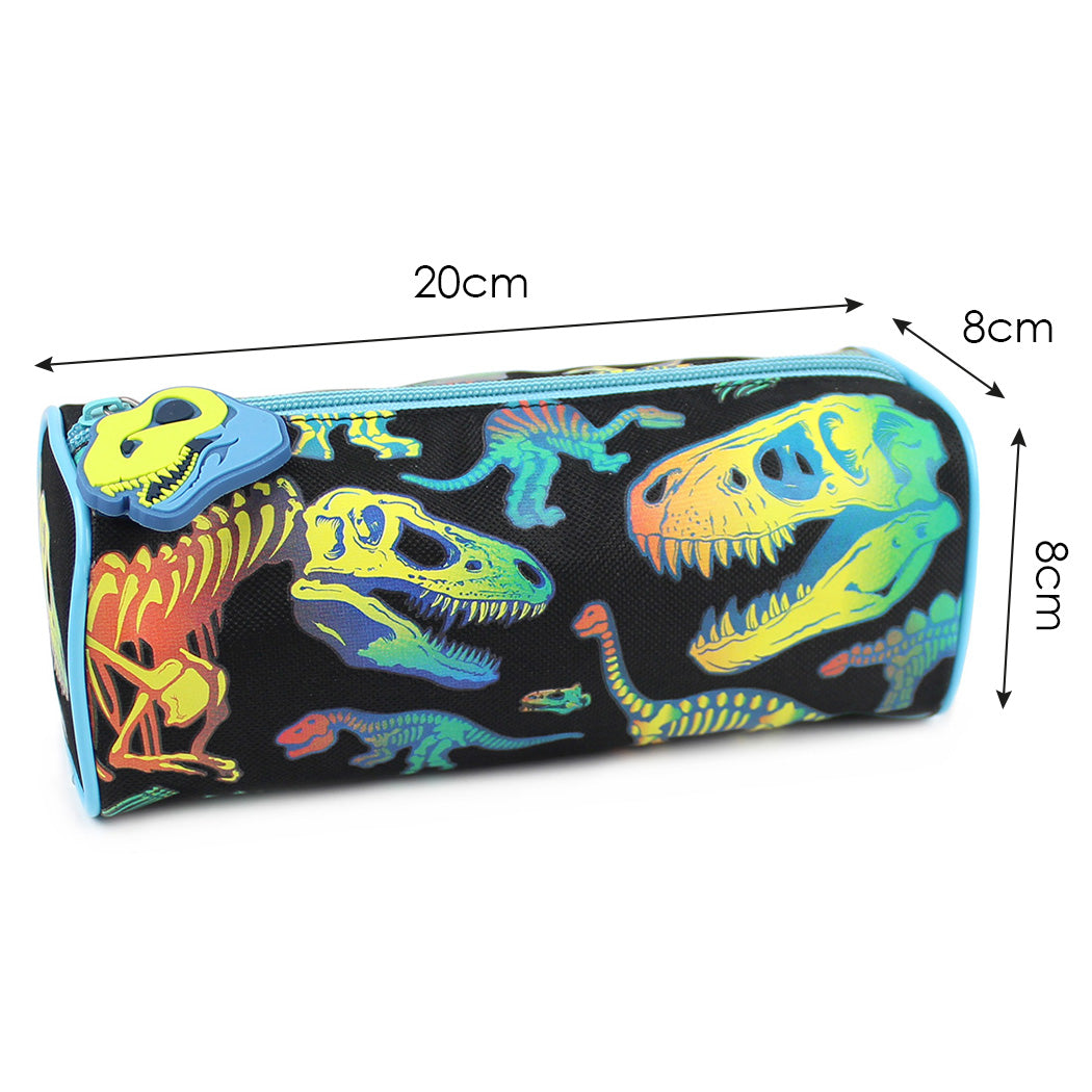 neon dinosaurs black pencil case boys girls school stationery