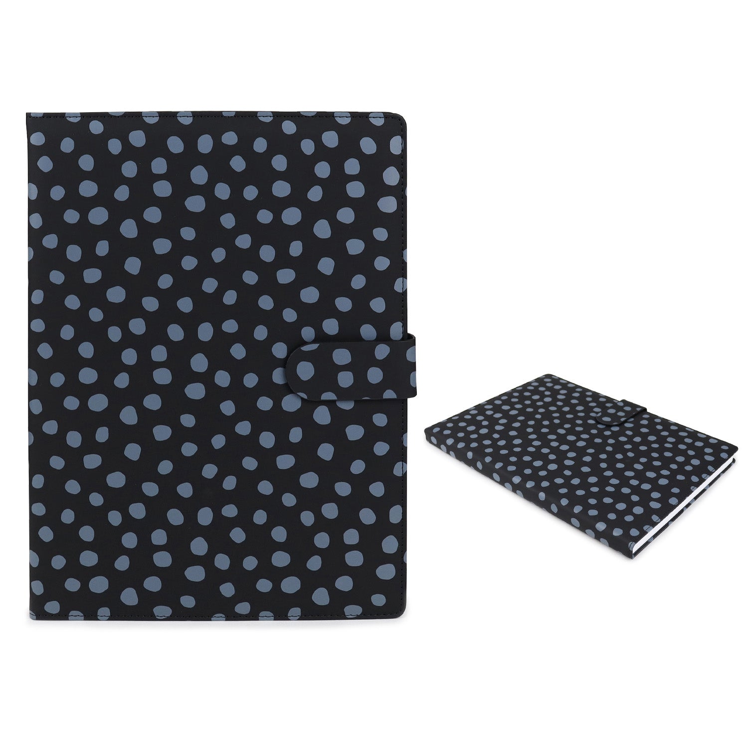 B5 Notebook Black with Grey Dots Line Notepad for Students or the Office
