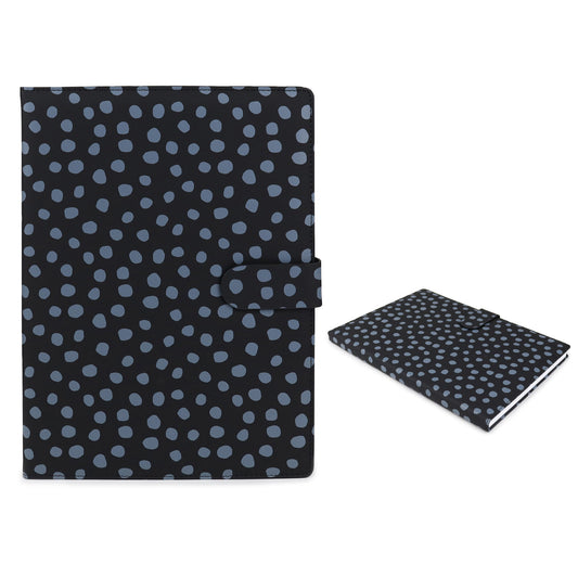 B5 Notebook Black with Grey Dots Line Notepad for Students or the Office