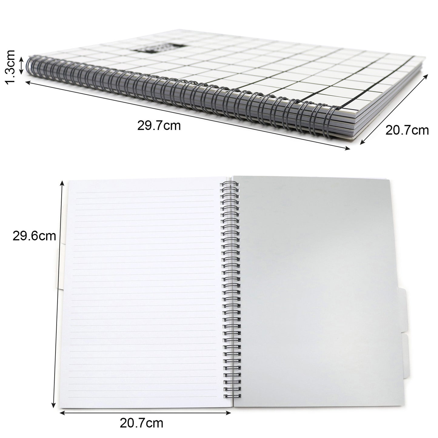 A4 Project Notebook -  Black & White Checkered