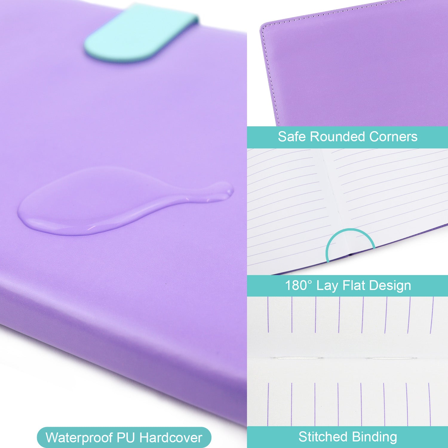 stitched binding office supplies note pad  secure magnetic closure 