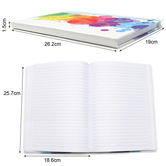 B5 Note book lined hardback notepad bright colourful design 