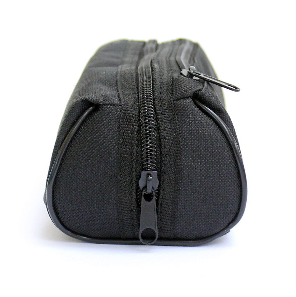 Black Pencil Case 2 Black Zips Boys Girls
