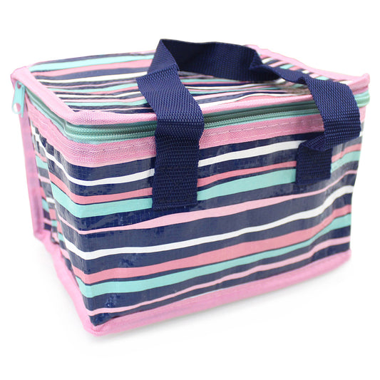 stripes lunch bag insulated food storage cool bag