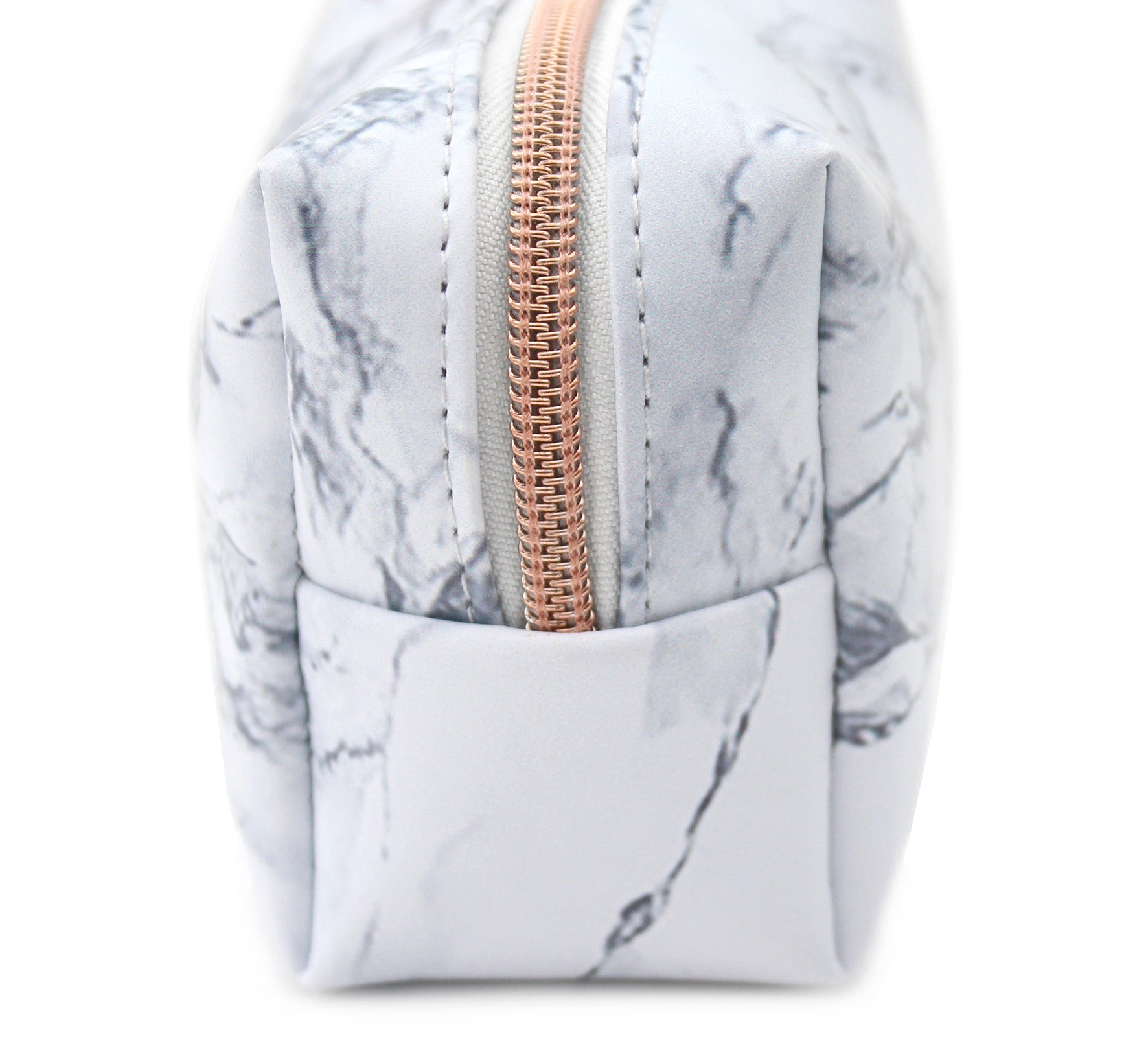 White Marble Pencil Case Girls Women Makeup Bag