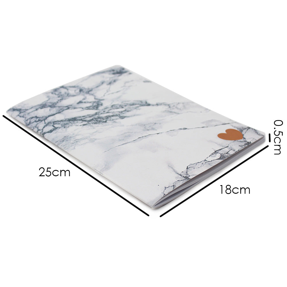 B5 white marble notebook soft cover journal