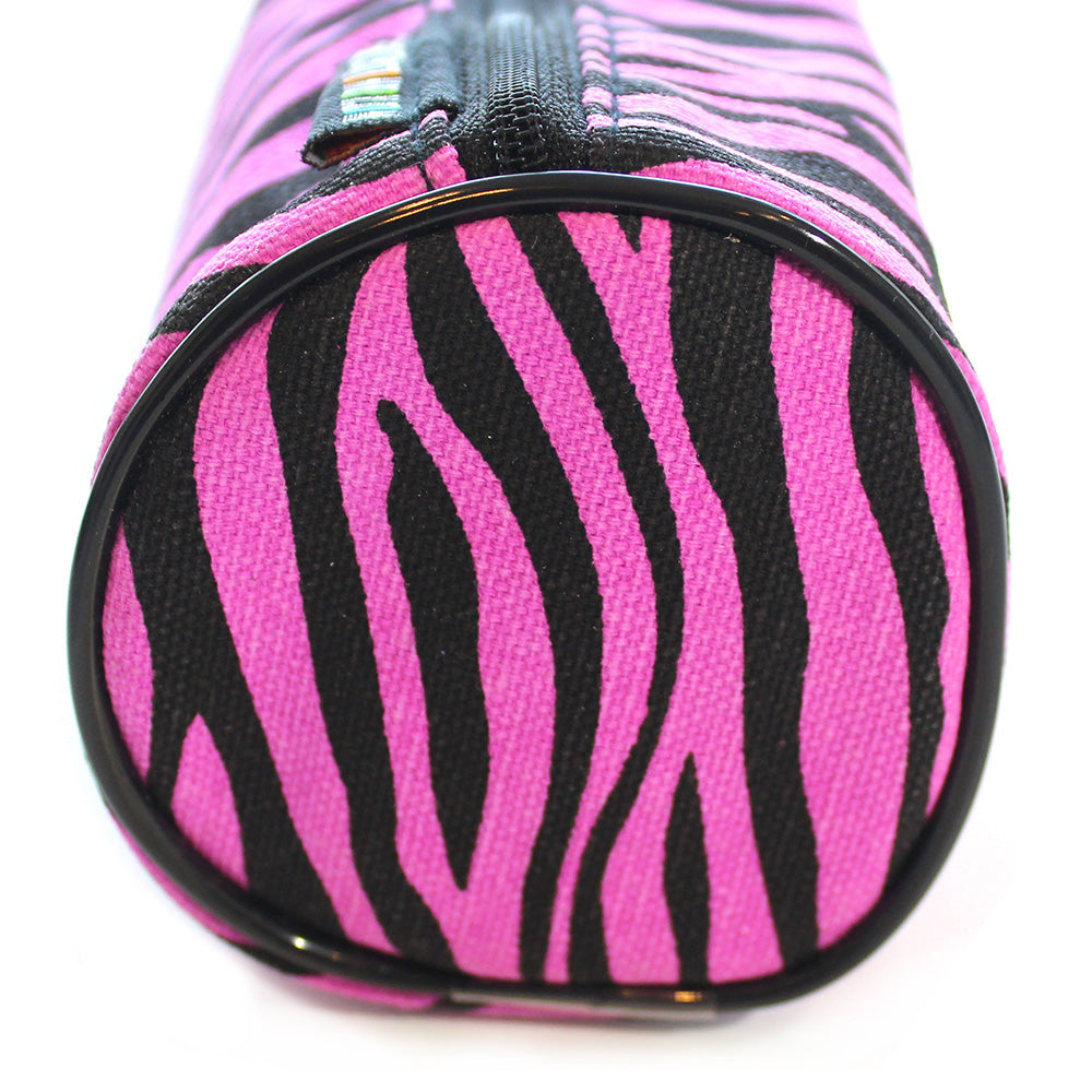 Zebra Purple Canvas Pencil Case Boys Girls Teenagers 