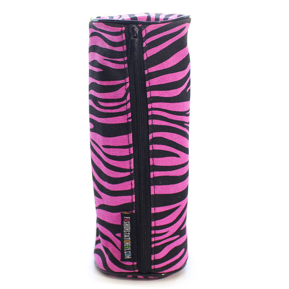 Zebra Purple Canvas Pencil Case Boys Girls Teenagers 