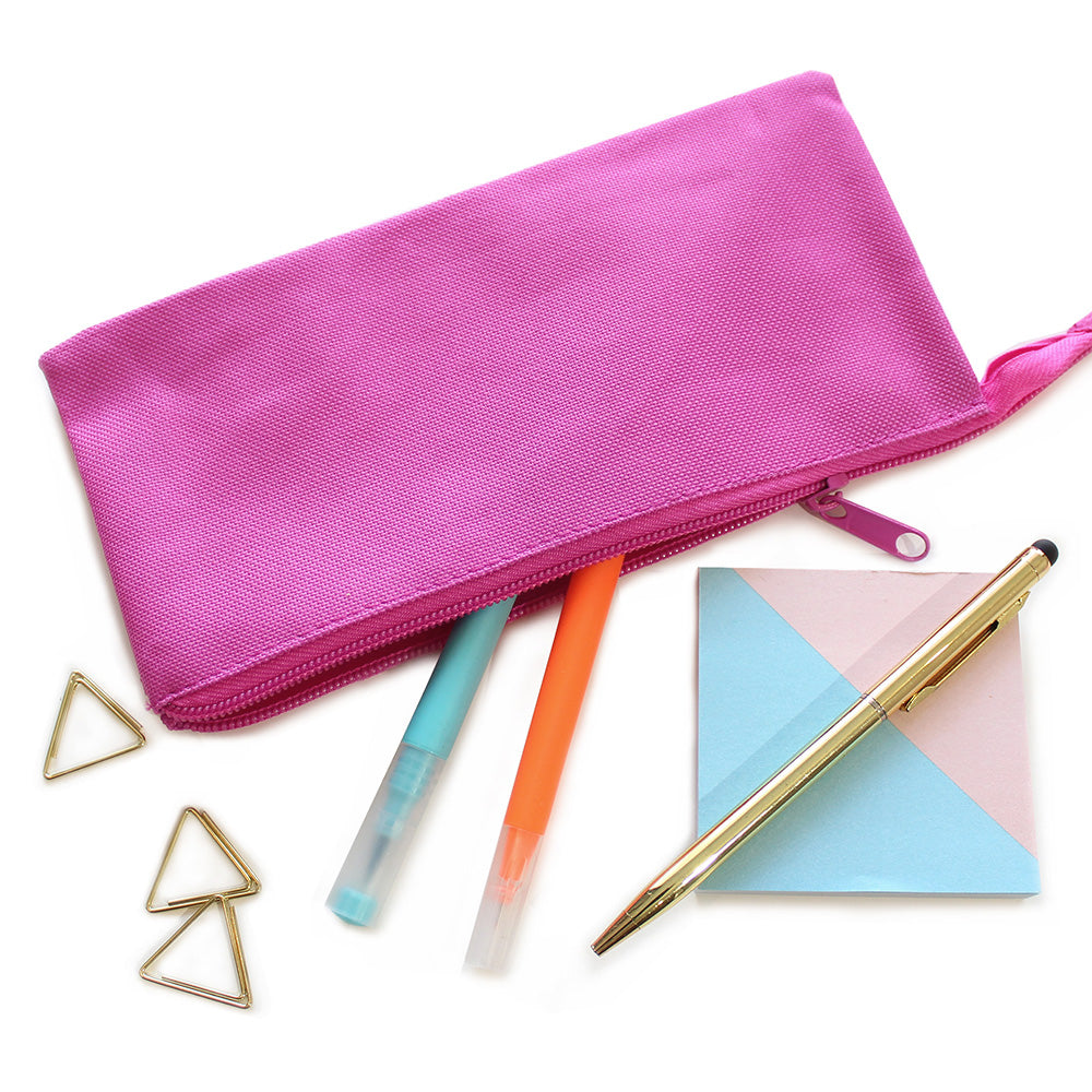 Pink Flat Pencil Case Boys Teenagers Pencil Cases Girls