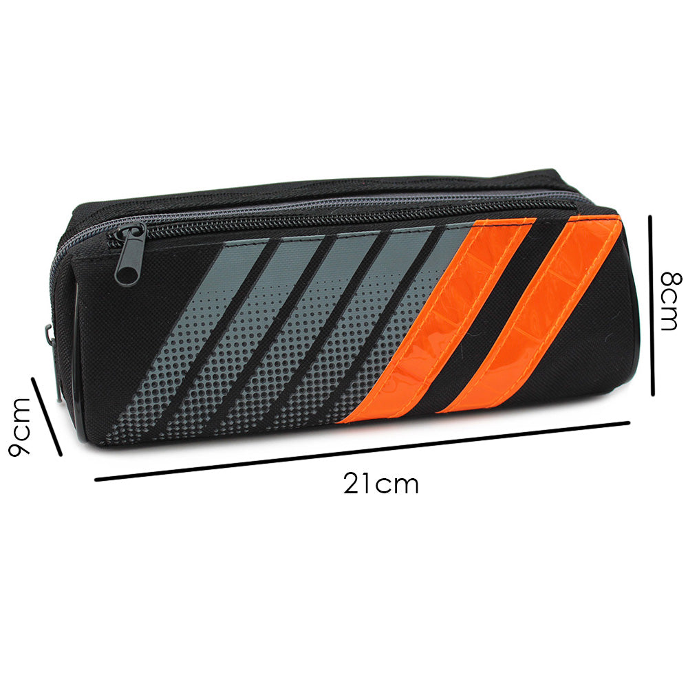 Reflective Orange Stripes Pencil Case Boys Girls Teenagers