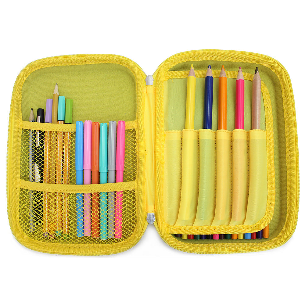 Yellow Hardtop Hardshell Pencil Case Boys Girls Teenagers