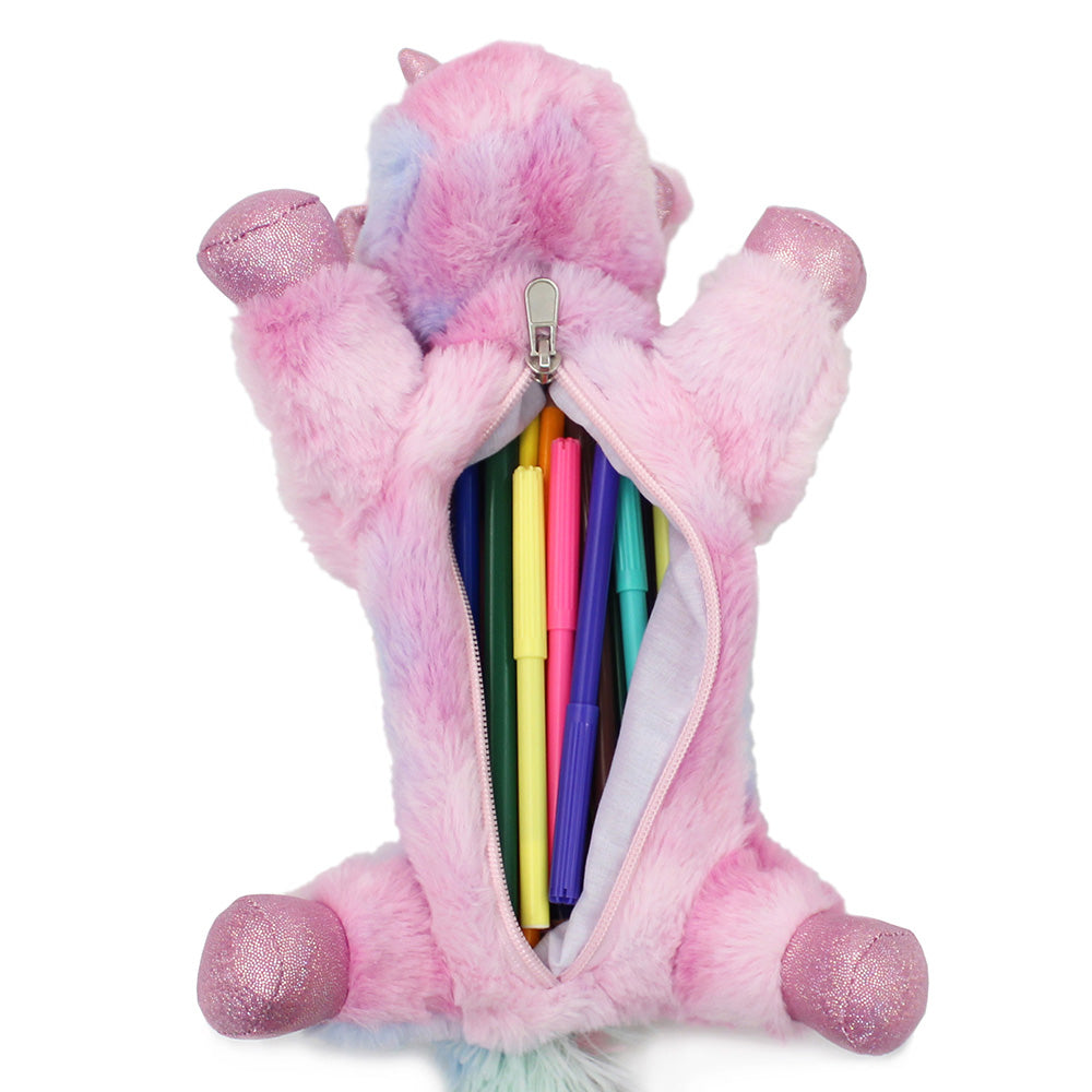 Plush Pink Unicorn Pencil Case Girls Pencil Cases