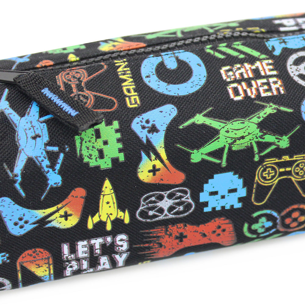 Game Over Black Pencil Case Boys Girls Teenagers