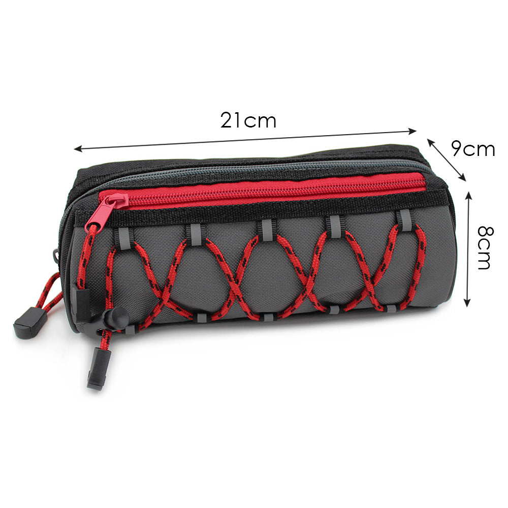 grey black pencil case red zips bungee boys girls teenagers