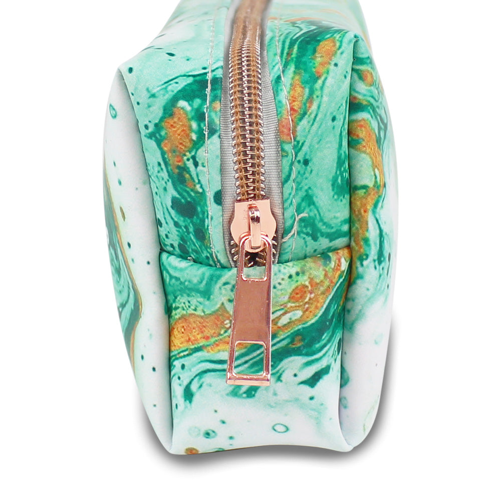 green marble pencil case cosmetic pouch makeup bag
