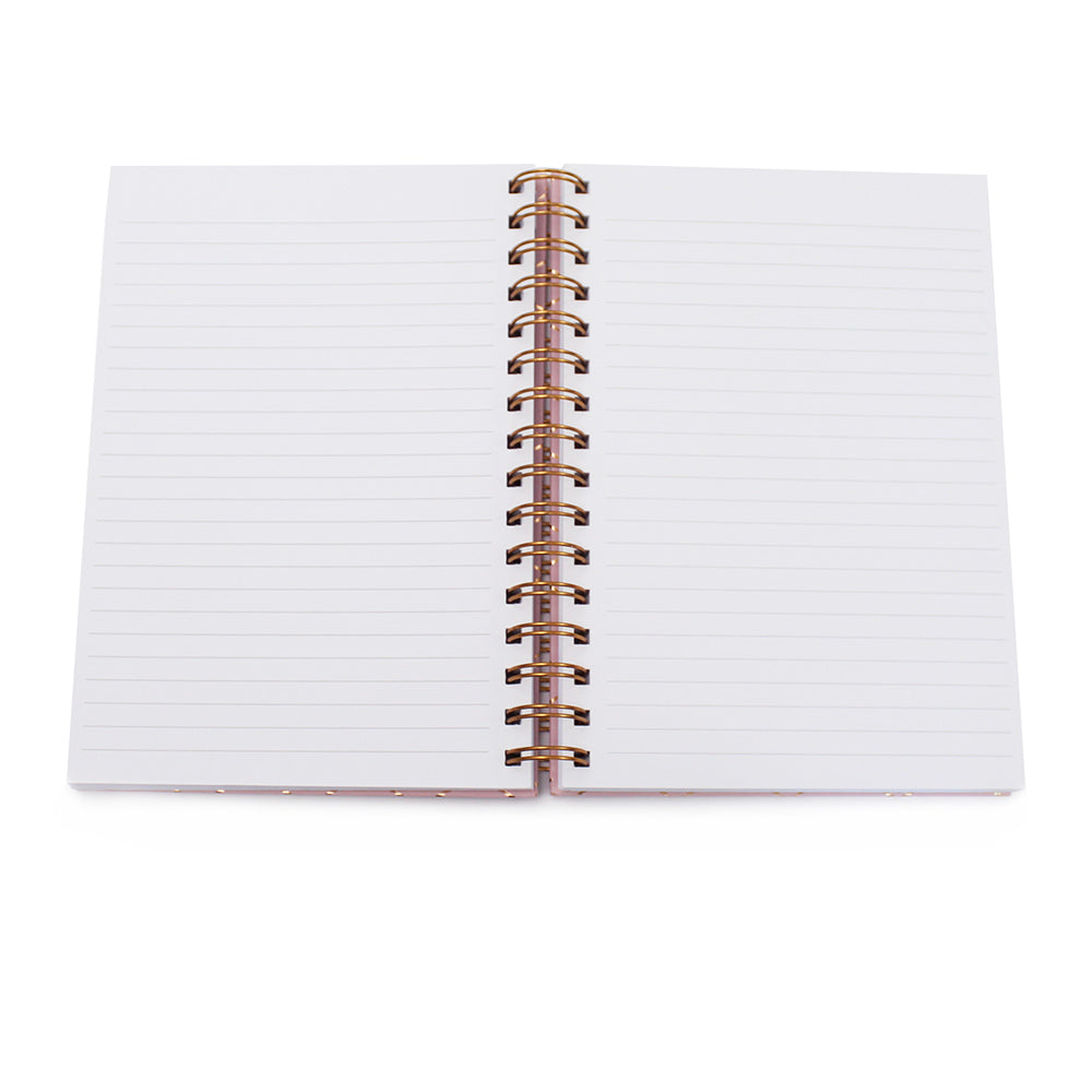 Pink Geometric A5 Lined Hardback Notebook Women Girls