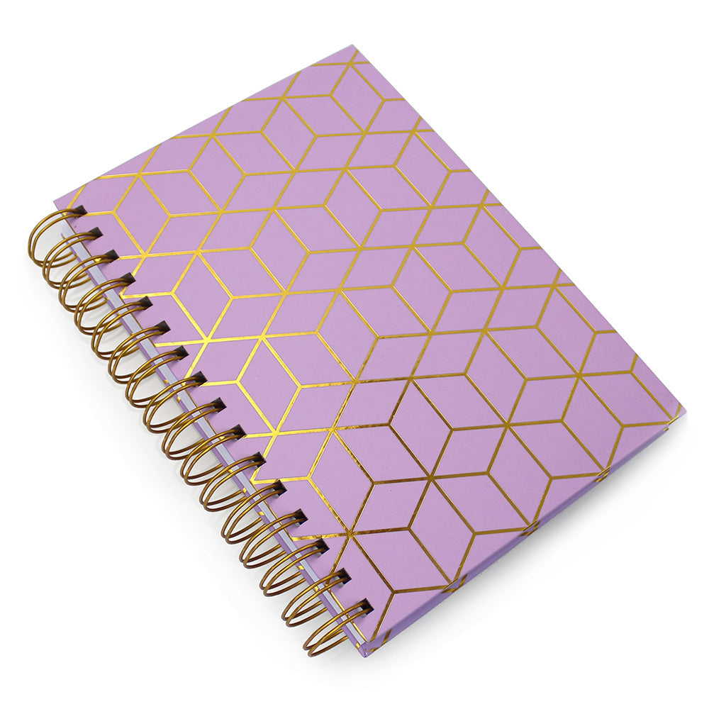 Lilac Geometric A5 Lined Hardback Notebook Women Girls